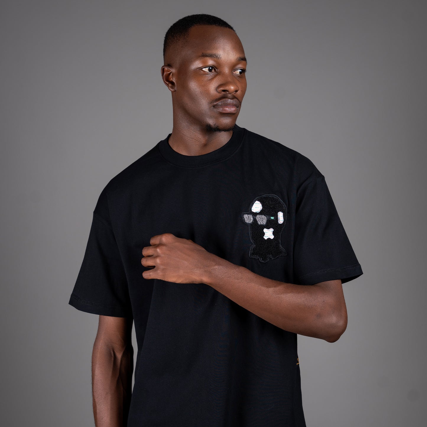 Drip Mask Black on Black T-Shirt
