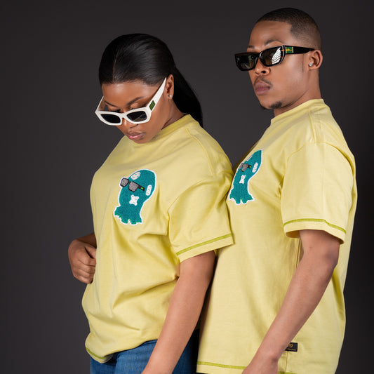 Lemon Yellow Drip Mask Tee