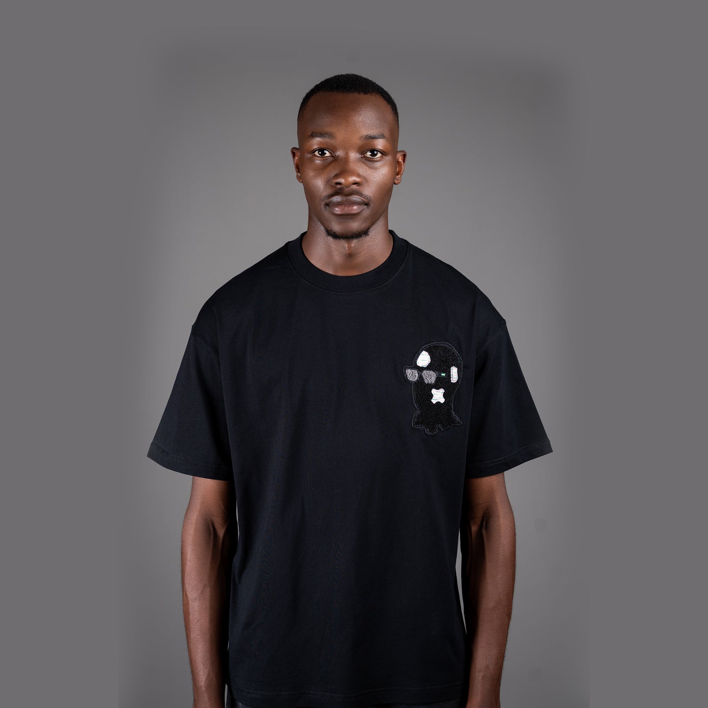 Drip Mask Black on Black T-Shirt