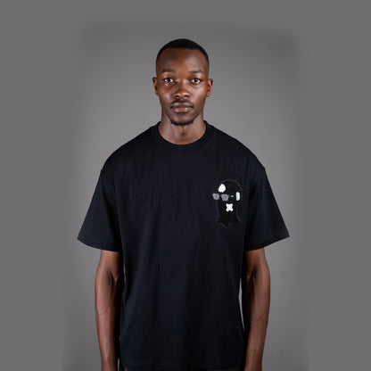 Drip Mask Black on Black T-Shirt